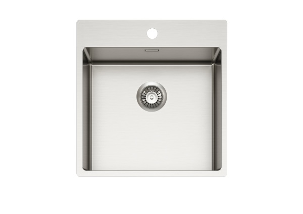 картинка Мойка Alveus NOX 110 BRS 490x515x200 в комплекте с интегрированным сифоном от магазина SEFI