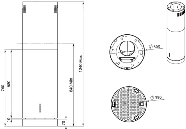 картинка Вытяжка Falmec POLAR ISOLA X от магазина SEFI