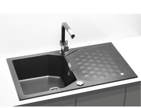 картинка Мойка SENSUAL 30 GRANITAL+ STEEL-G04M  850x520x200; 1x с сифоном 1101462, от магазина SEFI