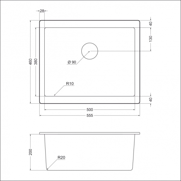 картинка Мойка EMAR 1555.P, цвет Оникс от магазина SEFI
