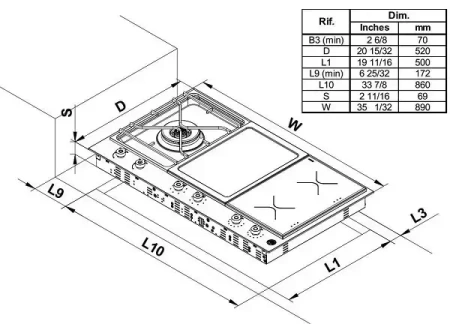 картинка Газо-электрическая панель Bertazzoni PM36 1 IG X от магазина SEFI
