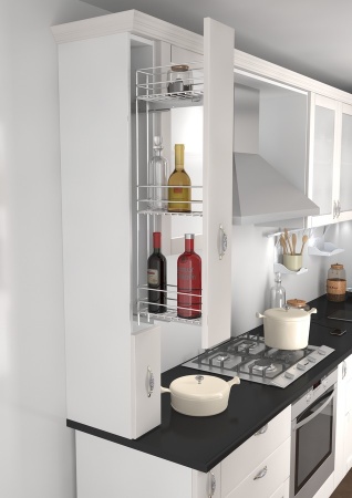 картинка Бутылочница Классик c доводчиком в верхний шкаф, ширина фасада 150 мм, рама 830 мм от магазина SEFI