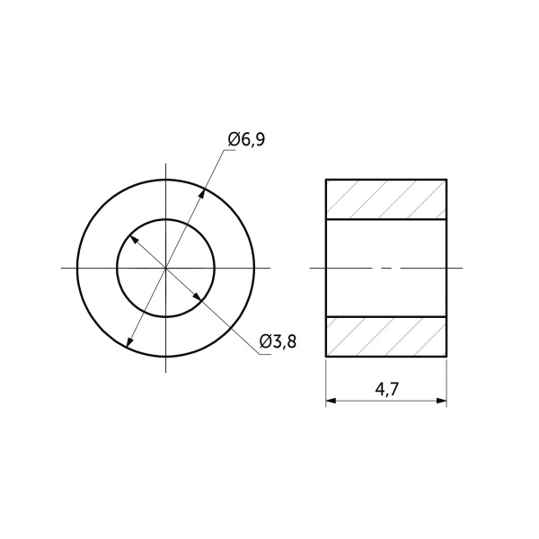 картинка Втулка под ручку для стеклянной двери d7*4,5 пластик бесцветная (уп/2тыс.шт) РП от магазина SEFI