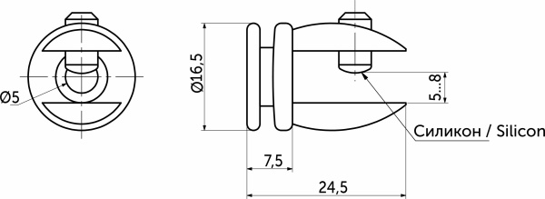 картинка Полкодержатель для стекла мет. АК133 (6-8мм) черный матовый AKS магазин SEFI являющийся официальным дистрибьютором в России  картинка Полкодержатель для стекла мет. АК133 (6-8мм) черный матовый AKS от магазина SEFI