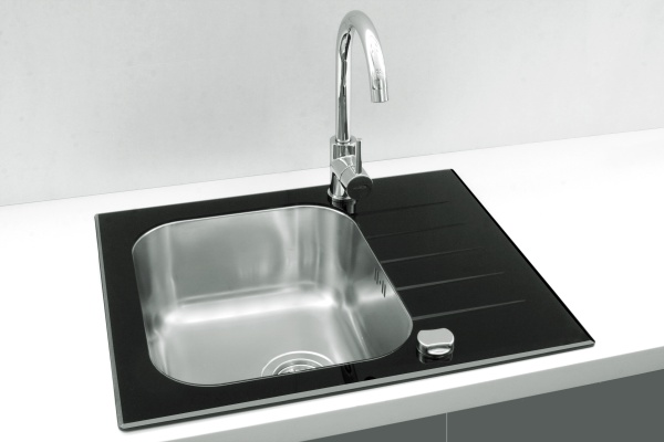 картинка Мойка ALVEUS VITRO 10 RAL9005-90 (черная)600X500 c сифоном клапан-автомат 1058656, от магазина SEFI