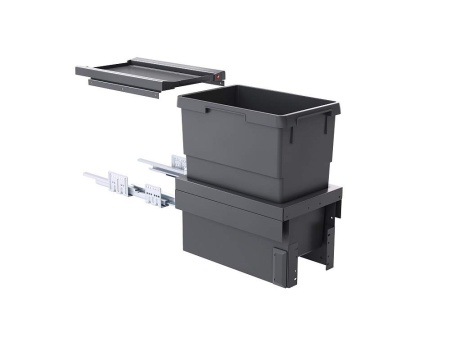 картинка Мусорное ведро Cargo Synchro 30л на выдвижной фасад 300 мм, цвет – графит магазин SEFI являющийся официальным дистрибьютором в России  картинка Мусорное ведро Cargo Synchro 30л на выдвижной фасад 300 мм, цвет – графит от магазина SEFI