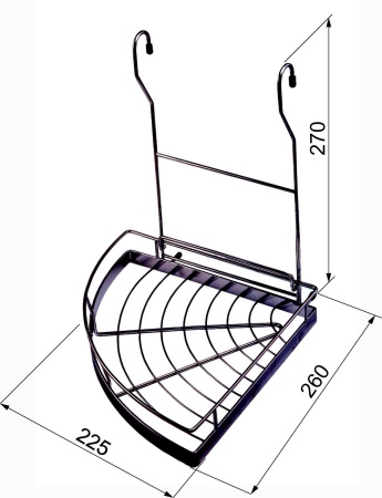 картинка Корзина на трубу d16 угловая одинарная CWJ101 черная AKS от магазина SEFI
