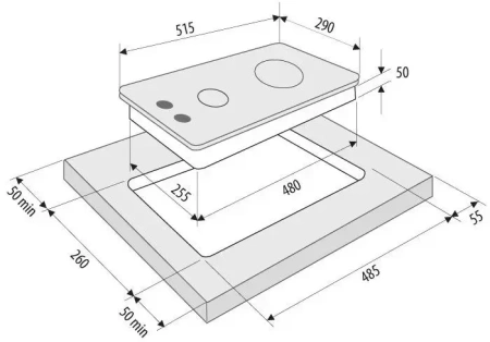 картинка Газовая варочная панель KRONA CALORE 30 BL от магазина SEFI