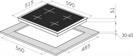 картинка Электрическая варочная панель MAUNFELD EEHE.64.4B от магазина SEFI