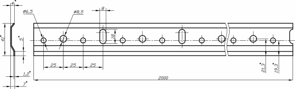 картинка Шина для навесов L=2м (1,5мм) РБ от магазина SEFI