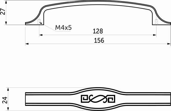 картинка Ручка меб. скоба мет. PAOLA 128 шлифованный никель, AKS от магазина SEFI