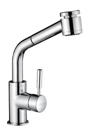 картинка Смеситель Oulin 8076 c выдвижной лейкой, цвет хром от магазина SEFI