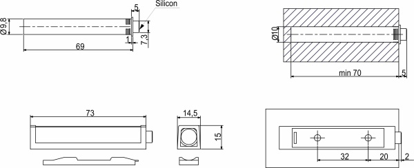 картинка Механизм push-to-open наконечник резиновый накладной/врезной серый AKS усиленный магазин SEFI являющийся официальным дистрибьютором в России  картинка Механизм push-to-open наконечник резиновый накладной/врезной серый AKS усиленный от магазина SEFI