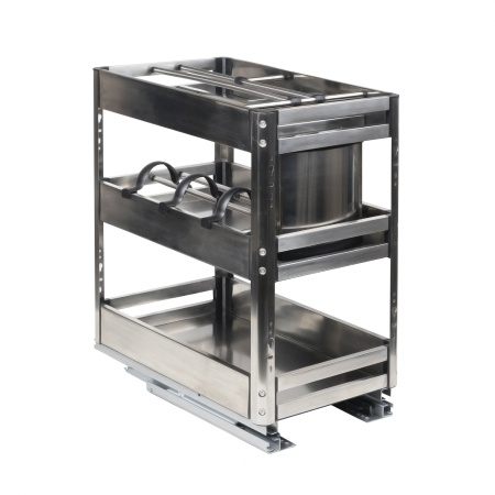 картинка Выдвижная корзина-карго 300 PRIME LINE крепл.нижнее, инокс AKS от магазина SEFI