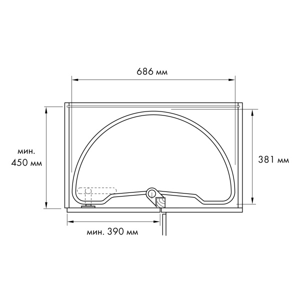картинка Карусель 2/4 на оси на ширину фасада 400 мм, корзины - пластик от магазина SEFI