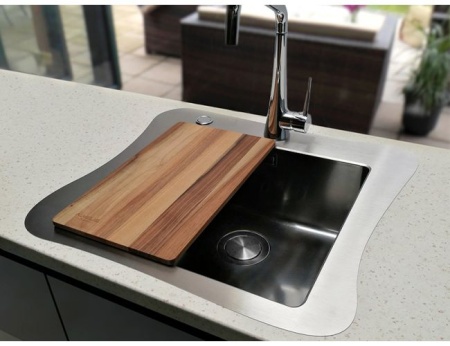 картинка Мойка ALVEUS JUBILEE KMB 90 FI 615X546 в комплекте с сифоном 1123351 и разделочной доской 1080029, от магазина SEFI