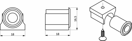 картинка Выключатель сенсорный, с диммированием, врезной/накладной, 12V/24V, 60W/120W, черный, для блоков питания Splitter, AKS от магазина SEFI
