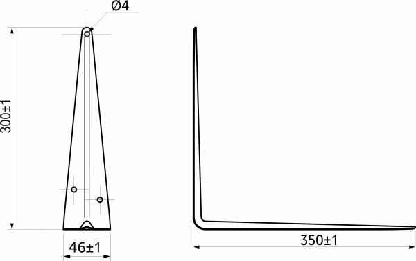 картинка Полкодержатель мет. 350*300 черный AKS (тип 2) от магазина SEFI