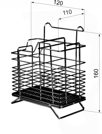 картинка Корзина на трубу d16 для столовых приборов CWJ301 черный AKS от магазина SEFI