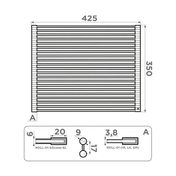 картинка Ролл-мат ROLL-01-LG нерж.сталь/светлое золото от магазина SEFI