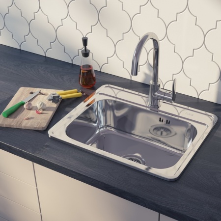 картинка Мойка, нержавеющая сталь, полированная, 530*430, Basic, IDDIS, BAS53P0i77 от магазина SEFI