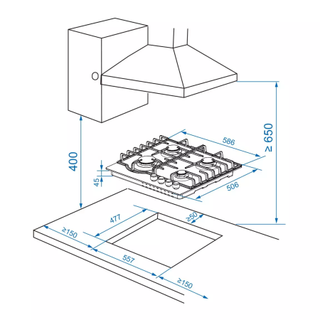 картинка Газовая варочная панель HAIER HHX-M64RFX от магазина SEFI