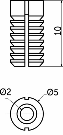 картинка Втулка под саморез 5*10, пластик, белая (уп/100шт) РП от магазина SEFI