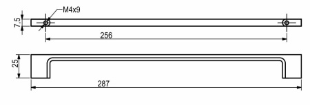 картинка Ручка меб. скоба мет. AK705 256 мат хром AKS от магазина SEFI