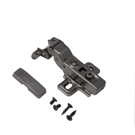 картинка Петля д/алюм.рамки Z-1 полунакладная с доводчиком h0 clip-on AKS PLUS черная (саморезы, заглушки) от магазина SEFI