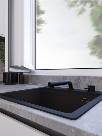 картинка Смеситель для кухни, EMAR ЕС - 7027, цвет Black от магазина SEFI