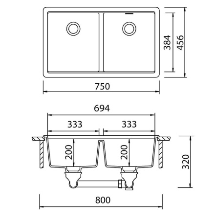 картинка Кухонная мойка SCHOCK GREENWICH 80-2 CRISTADUR серебристый камень от магазина SEFI