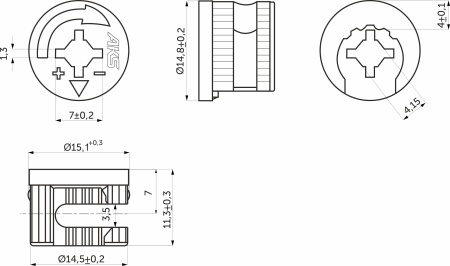 картинка Эксцентрик 15x11,5 для плиты 16 мм стальной (уп/0,5тыс.шт) AKS магазин SEFI являющийся официальным дистрибьютором в России  картинка Эксцентрик 15x11,5 для плиты 16 мм стальной (уп/0,5тыс.шт) AKS от магазина SEFI