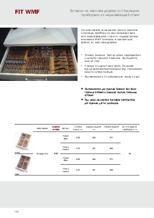 картинка Лоток с комплектом приборов WMF (24 предмета) в шкаф 600 Hettich 464*491*56, орех от магазина SEFI