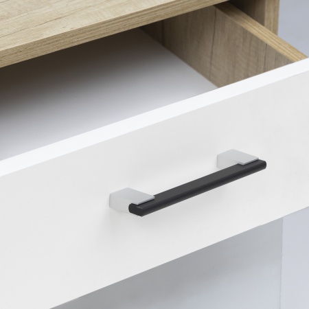 картинка Ручка меб. скоба алюм. MOONLIGHT 128/150 черный матовый+матовый хром, AKS от магазина SEFI