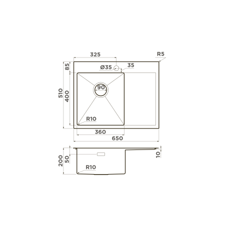 картинка Omoikiri Akisame 65-L-LG нерж. сталь/светлое золото от магазина SEFI