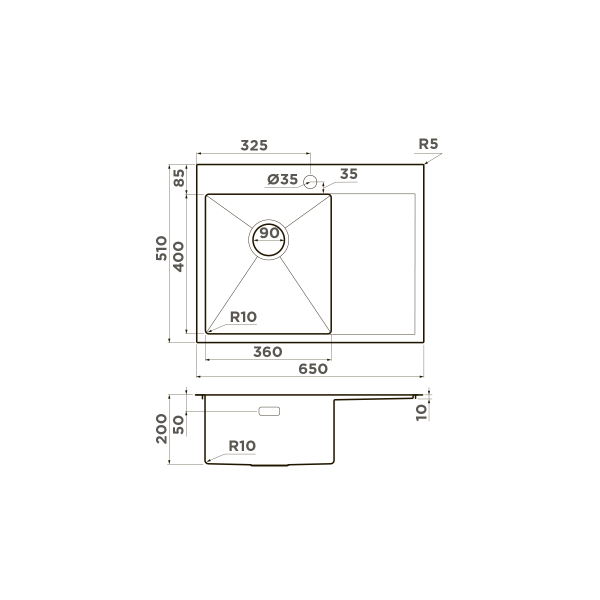 картинка Omoikiri Akisame 65-L-LG нерж. сталь/светлое золото от магазина SEFI