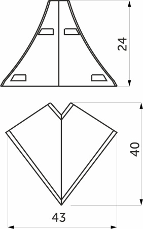 картинка Уголок ПВХ наружный к плинтусу LР NZ кашемир (124) EL-MECH-PLAST от магазина SEFI