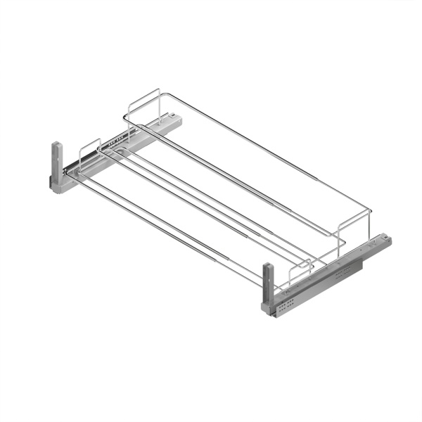 картинка Выдвижной телескопический держатель ROLAND для обуви с фасадным креплением 450-650 мм, серый/хром от магазина SEFI