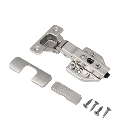 картинка Петля накладная с доводчиком 45мм h0 clip-on AKS PLUS 3D (саморезы, заглушки) от магазина SEFI