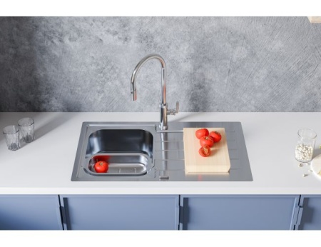 картинка Мойка LINE MAXIM 20-SAT 860X500 с сифоном 1130551, от магазина SEFI