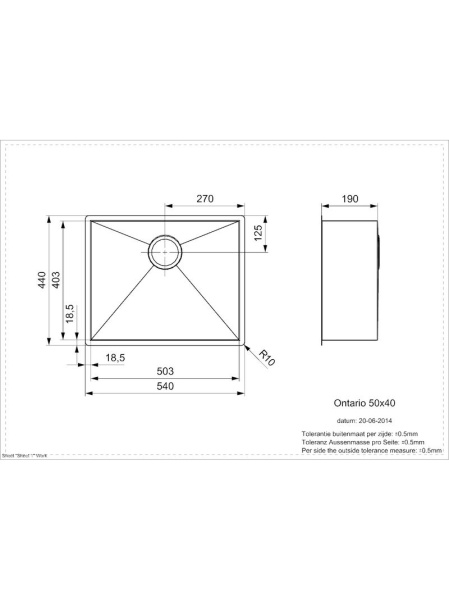 картинка Мойка Reginox Ontario L 50x40 lux от магазина SEFI