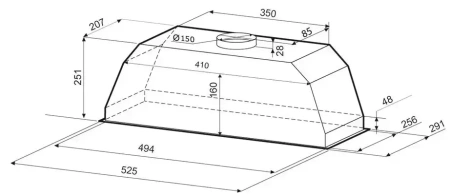 картинка Вытяжка Krona AMELI 600 BLACK PB от магазина SEFI
