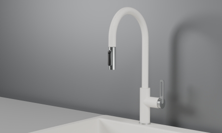 картинка Смеситель Granula GR-8168, АРКТИК, с выдвижным изливом от магазина SEFI