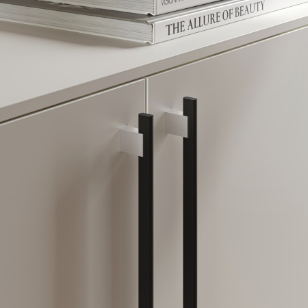 картинка Ручка меб. скоба алюм. MOONLIGHT 944/1000 матовый хром+ черный матовый, AKS от магазина SEFI