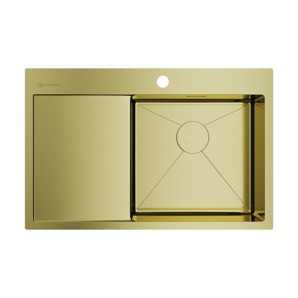 картинка Omoikiri Akisame 78-R-LG нерж. сталь/светлое золото от магазина SEFI