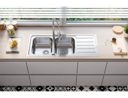 картинка Мойка Alveus LINE MAXIM 100 SAT 90 1165X505 FS в компл.с сифоном 1127257 от магазина SEFI