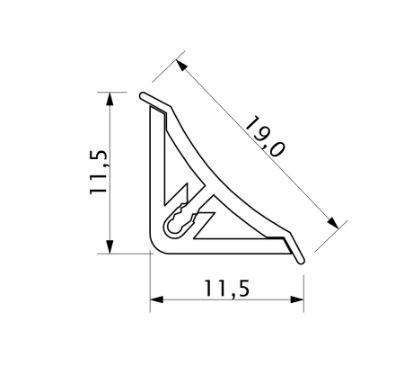 картинка Плинтус ПВХ узкий к столешнику 494 белый глянец (201) THERMOPLAST (1шт=3м.п.) от магазина SEFI