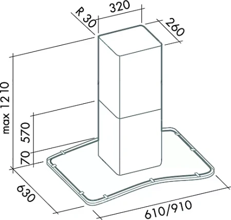 картинка Вытяжка Falmec Astra isola 60 ix (800) ECP от магазина SEFI