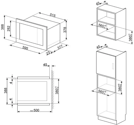 картинка Встраиваемая микроволновая печь Smeg FMI625CN от магазина SEFI