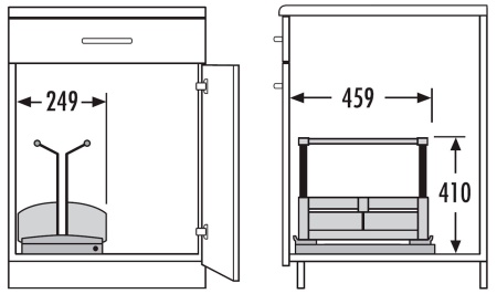 картинка Выдвижная корзина Carry для бытовой химии на распашной фасад от 400 мм, цвет – серый от магазина SEFI
